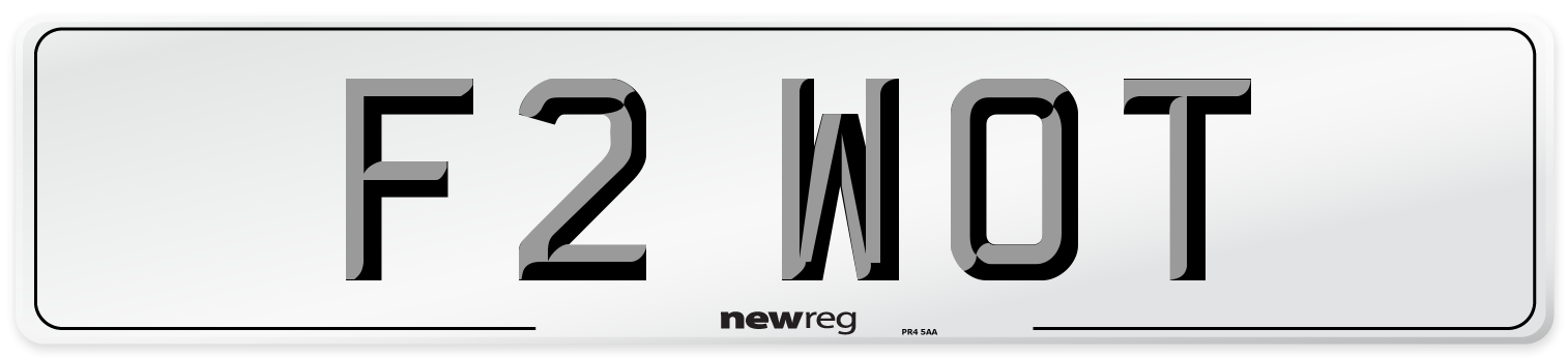 F2 WOT Number Plate from New Reg